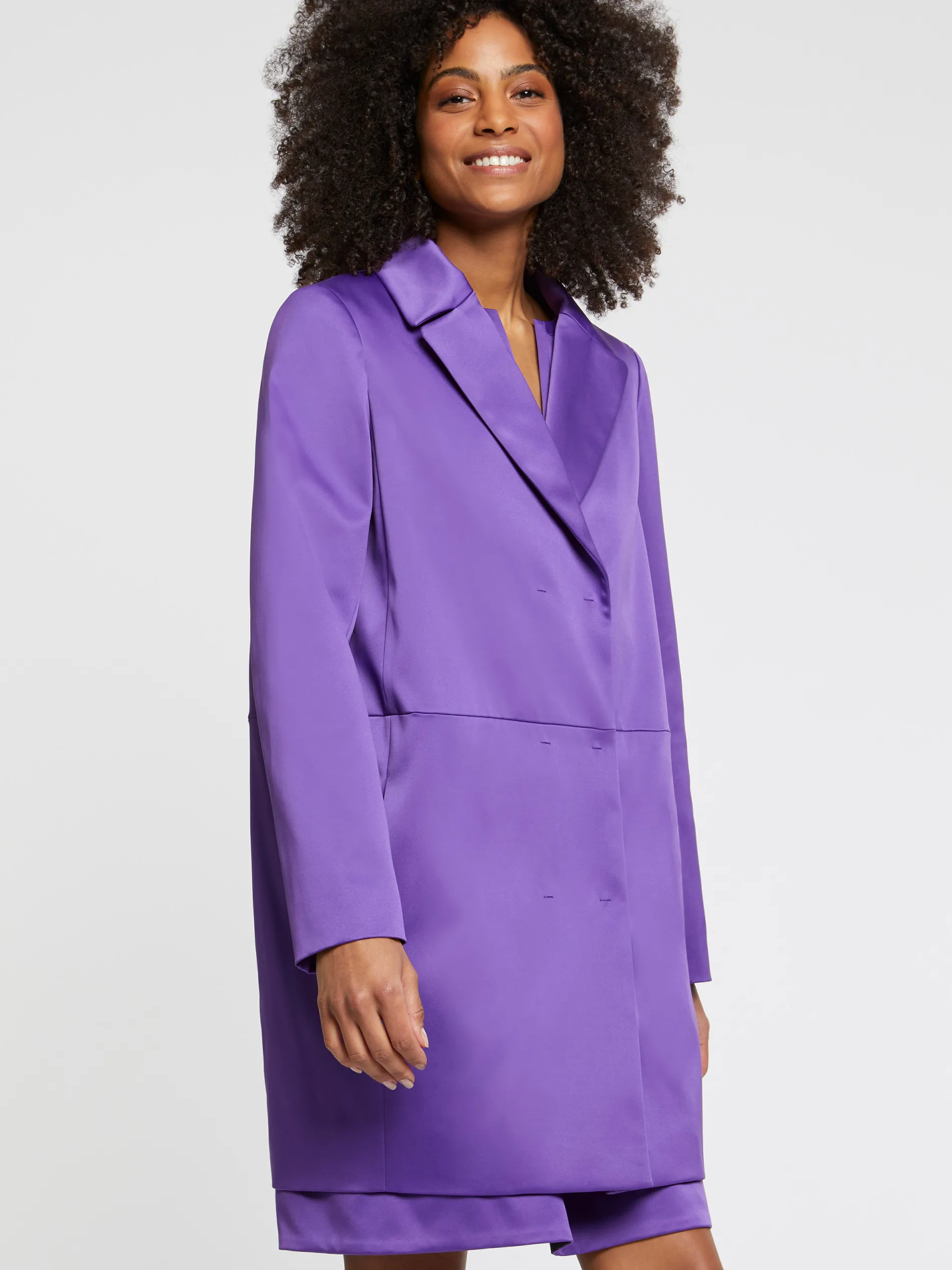Paule Ka Manteau Droit En Satin Duchesse<Femme Manteaux