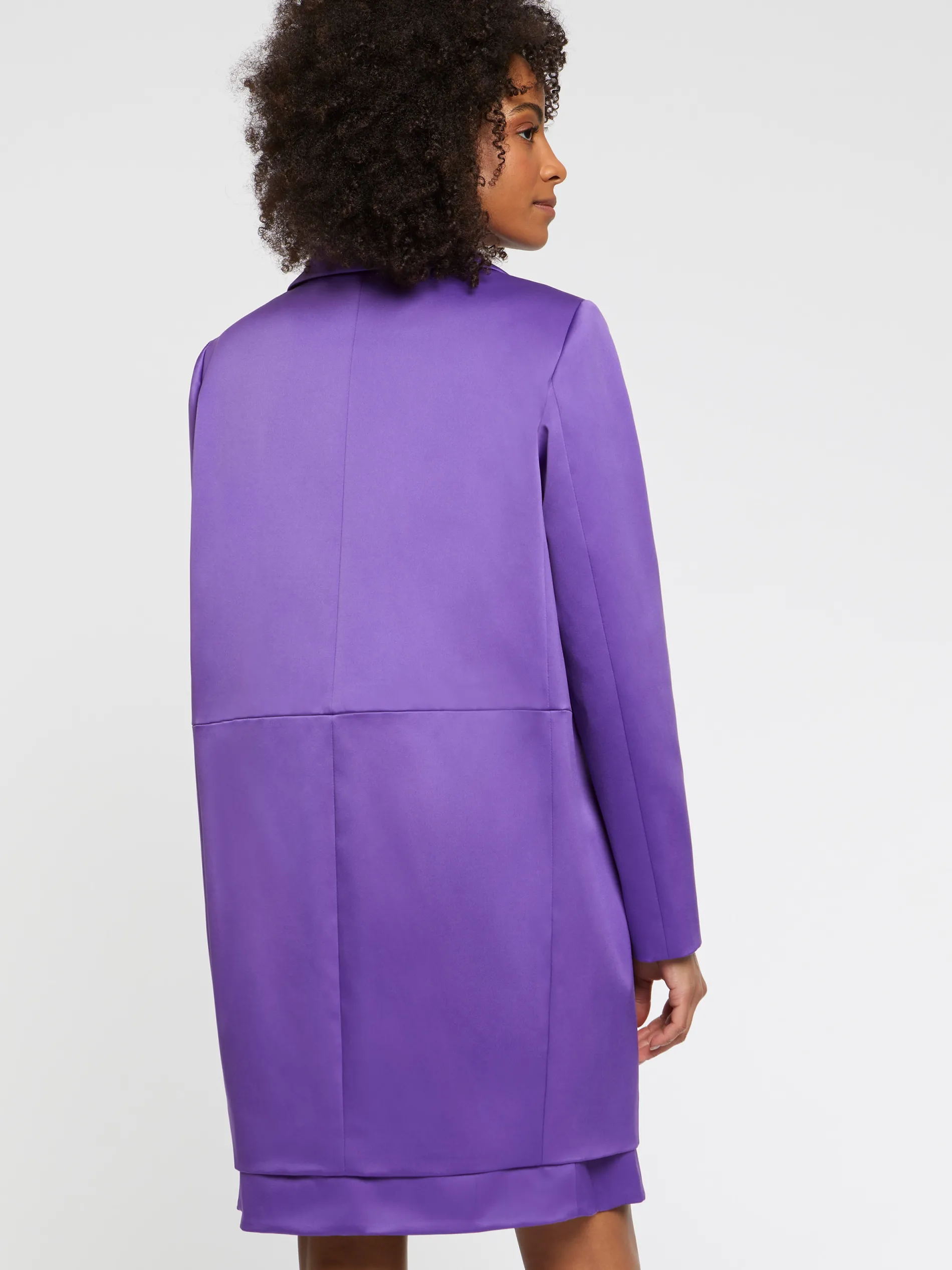 Paule Ka Manteau Droit En Satin Duchesse<Femme Manteaux