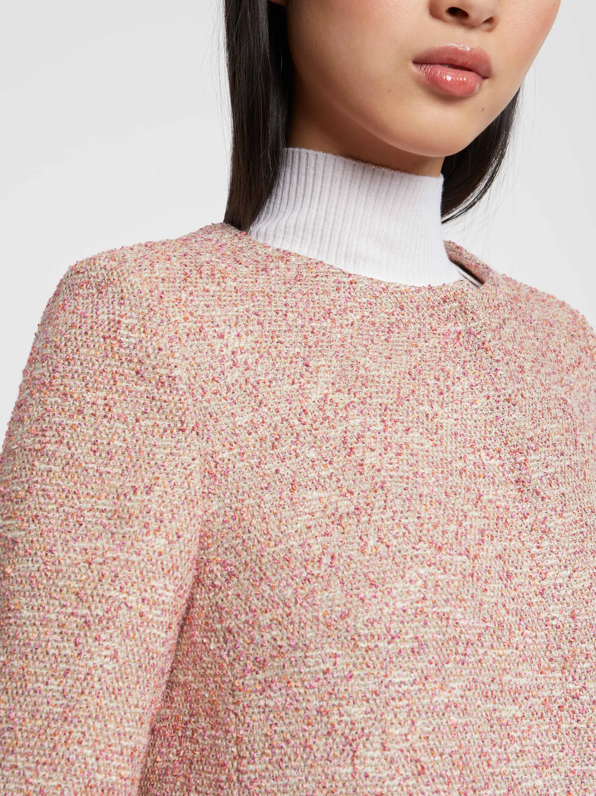 Paule Ka Manteau Droit En Tweed Mouchete<Femme Manteaux