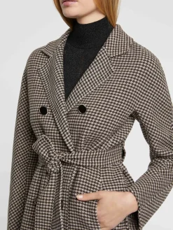 Paule Ka Manteau Long A Motifs Pied-De-Poule En Laine<Femme Manteaux