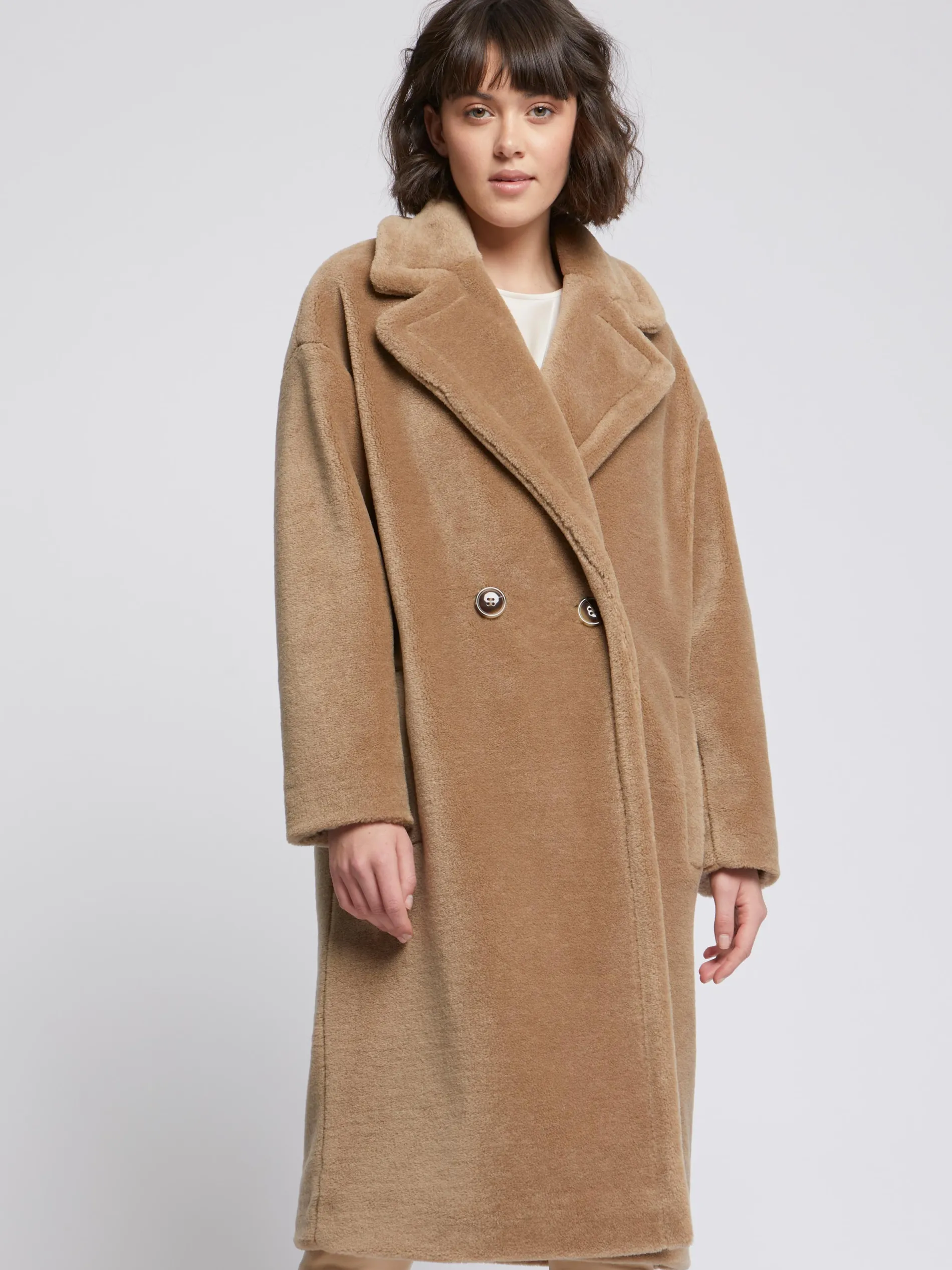 Paule Ka Manteau Long En Laine Bouclee<Femme Manteaux