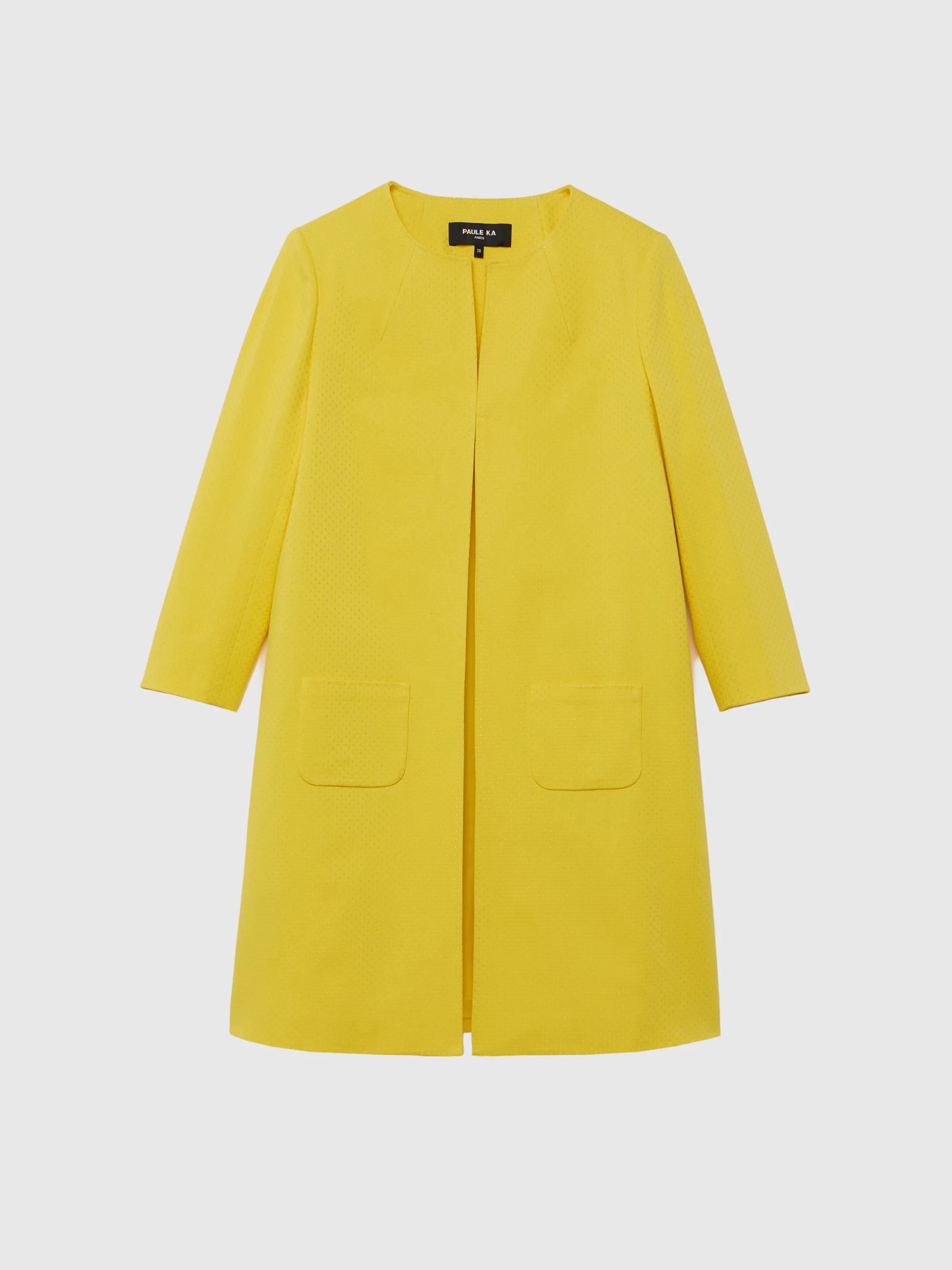 Paule Ka Manteau Mi-Long En Jacquard Plumetis<Femme Manteaux