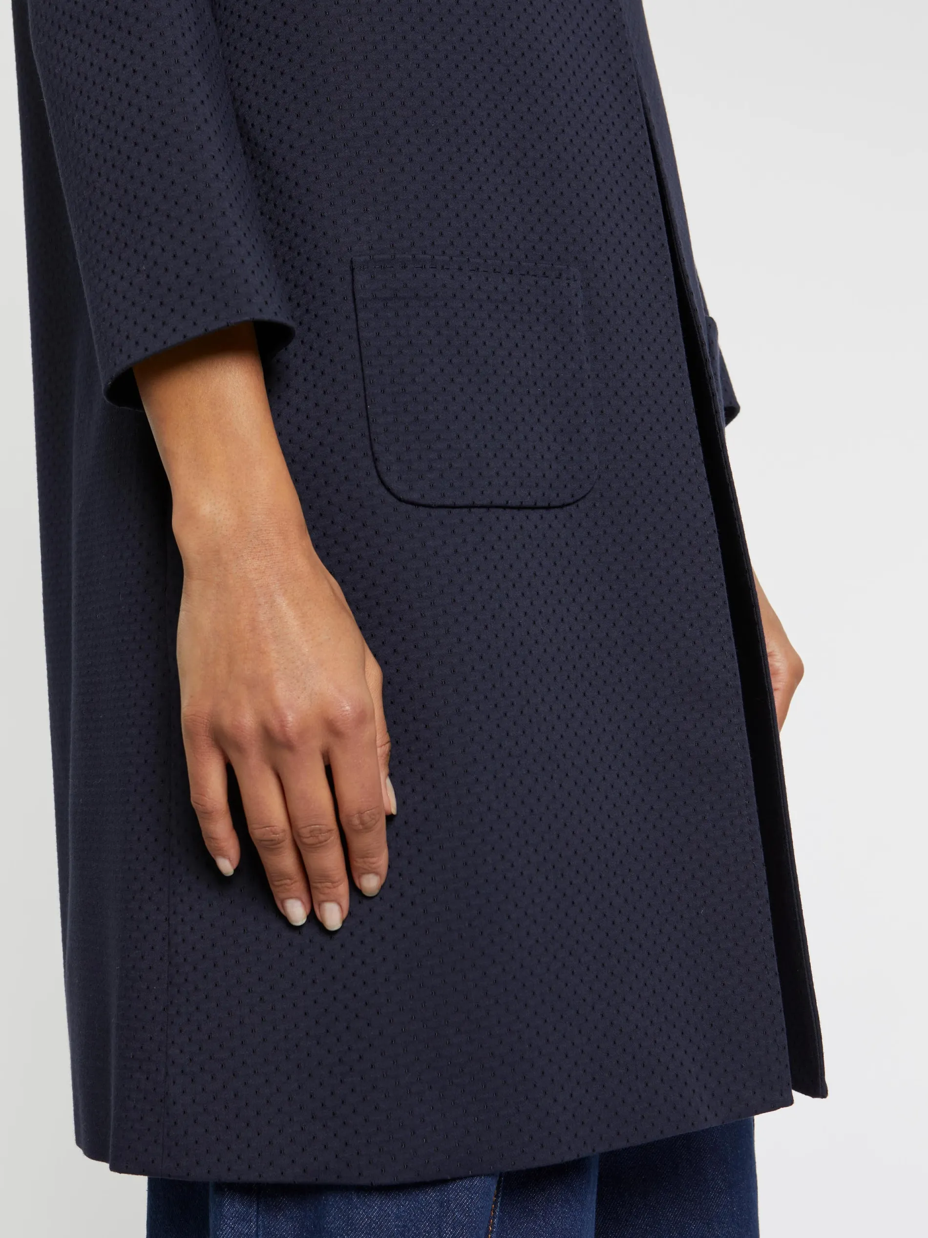 Paule Ka Manteau Mi-Long En Jacquard Plumetis<Femme Manteaux