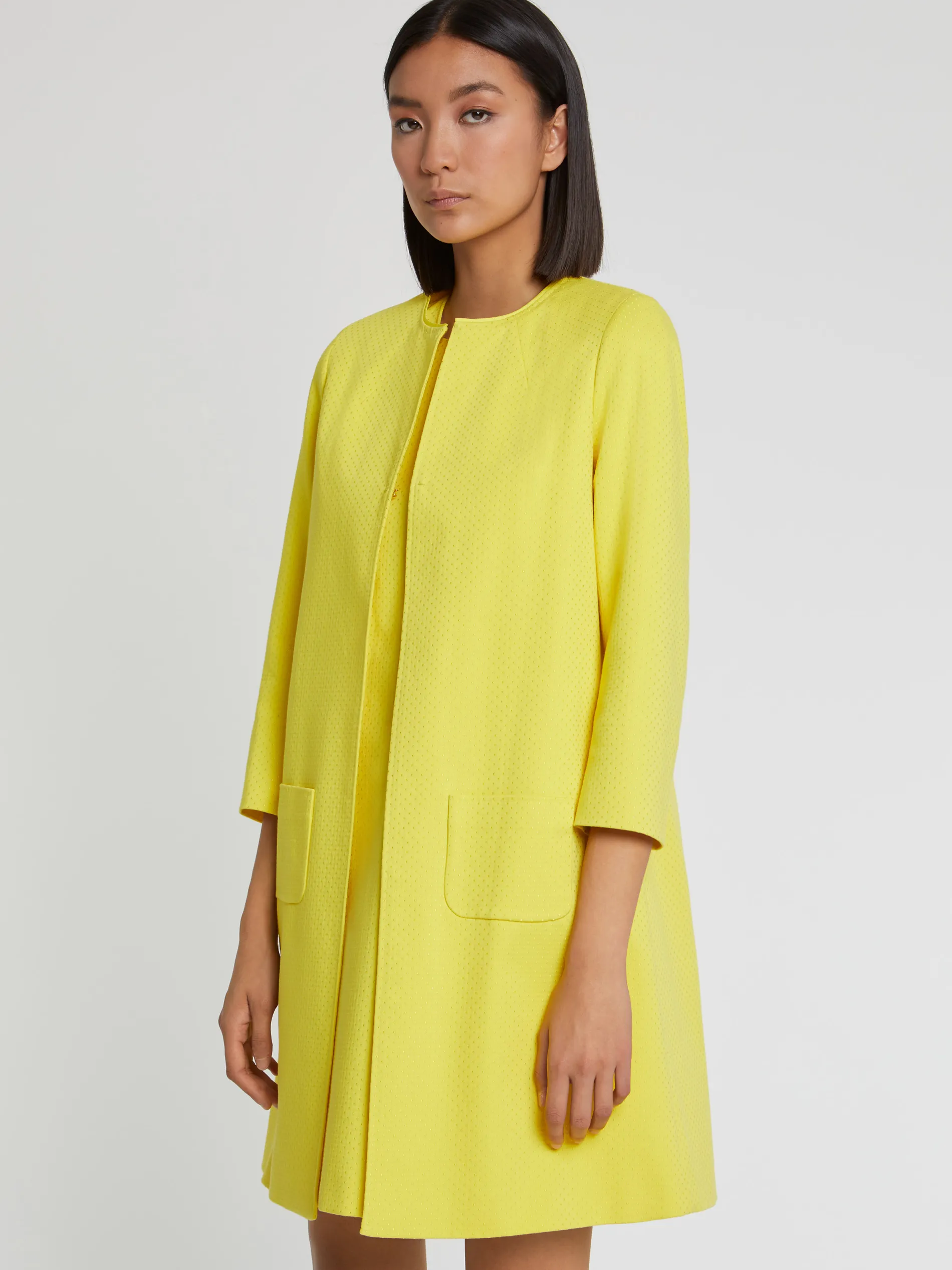 Paule Ka Manteau Mi-Long En Jacquard Plumetis<Femme Manteaux