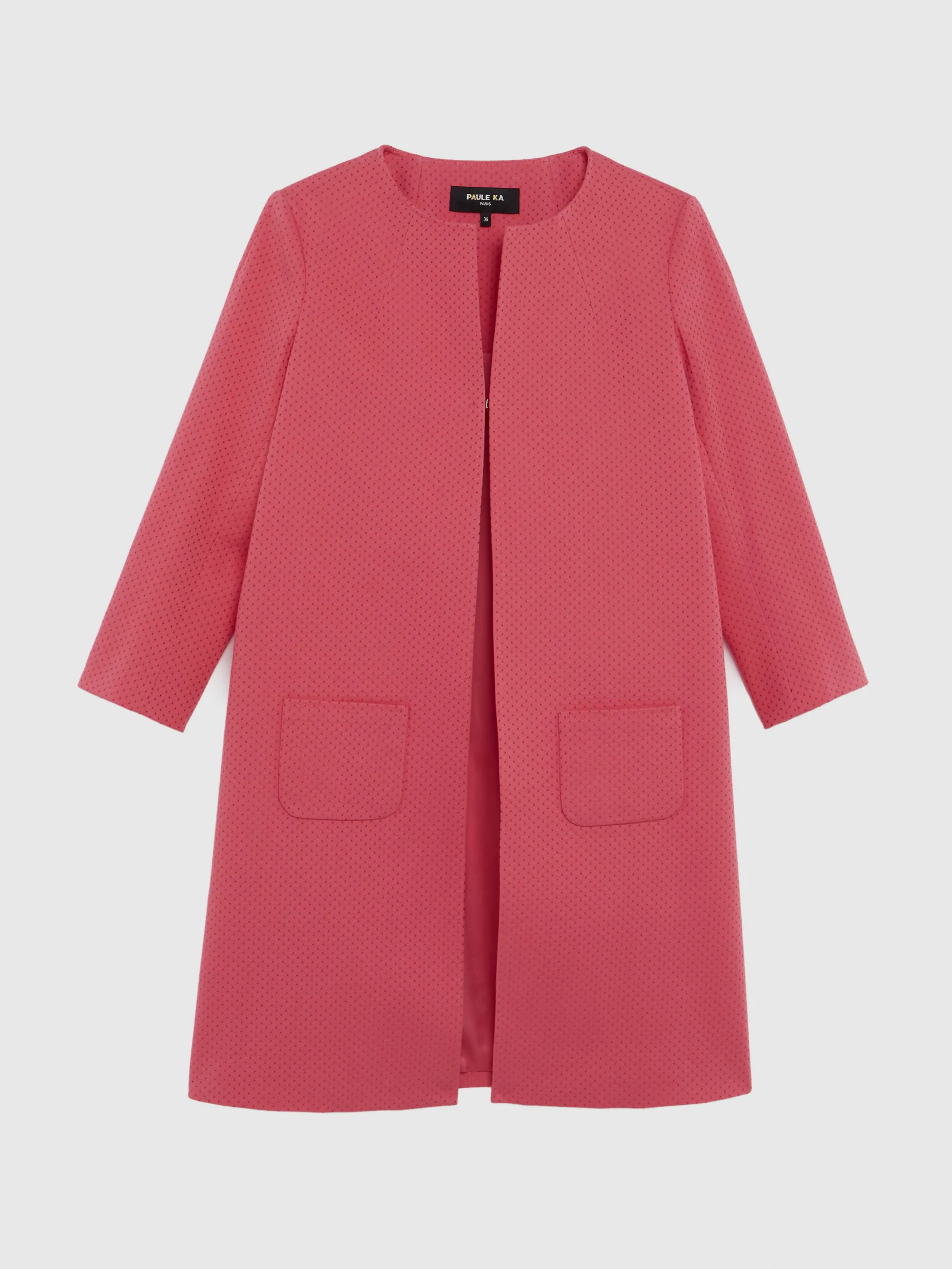 Paule Ka Manteau Mi-Long En Jacquard Plumetis<Femme Manteaux