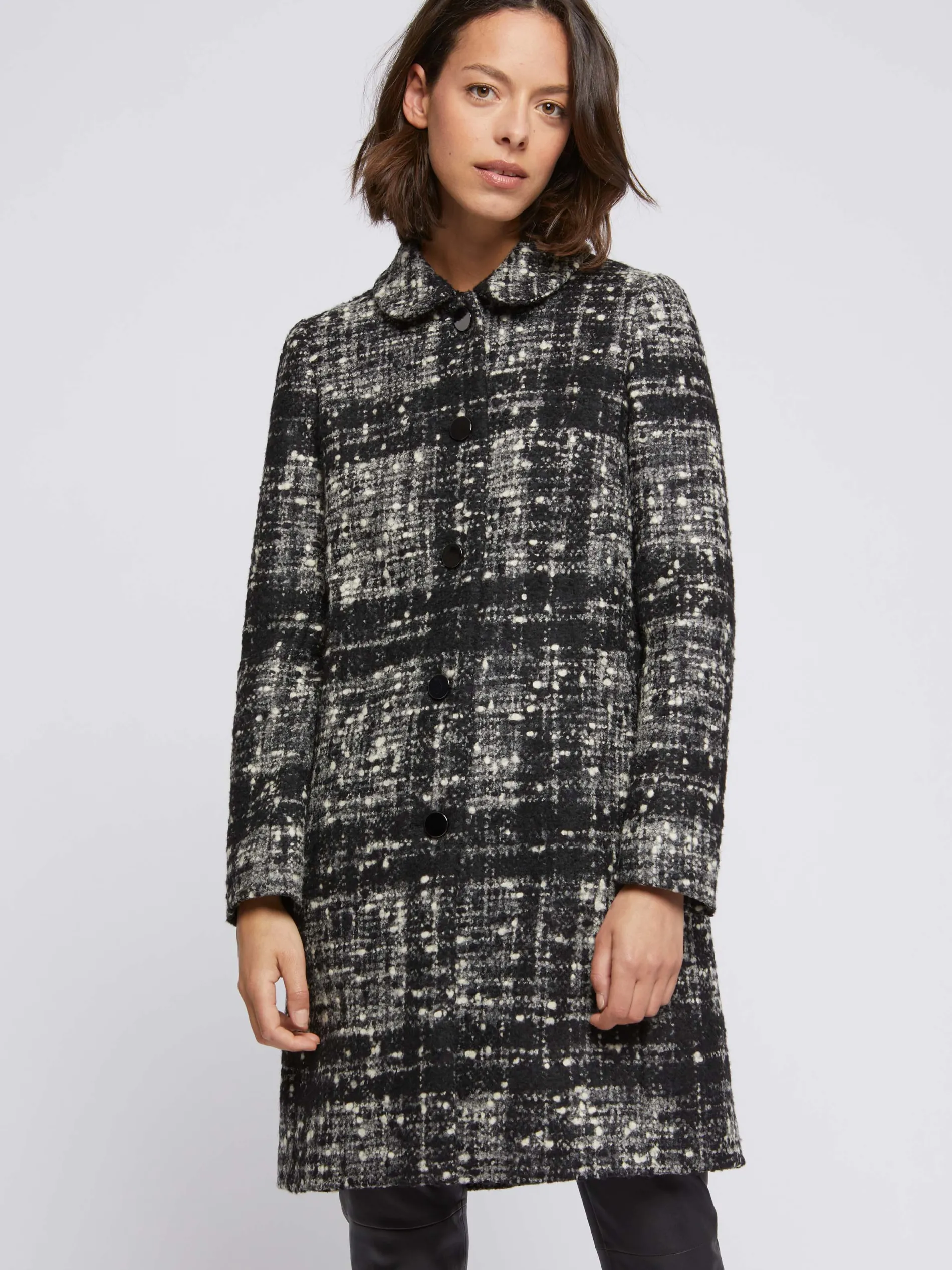 Paule Ka Manteau Mi-Long En Tweed Chine<Femme Manteaux
