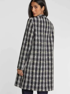 Paule Ka Manteau Mi-Long En Tweed Pied-De-Coq<Femme Manteaux