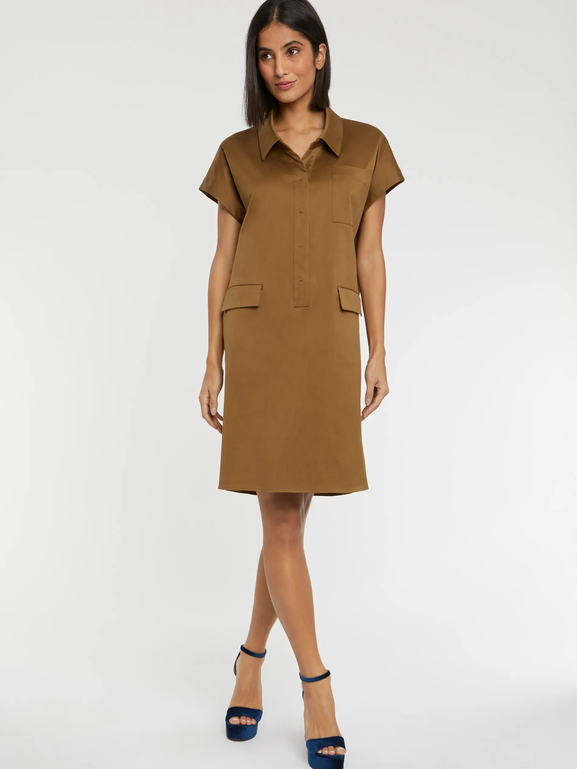 Paule Ka Mini Robe Chemise En Satin De Coton<Femme Robes