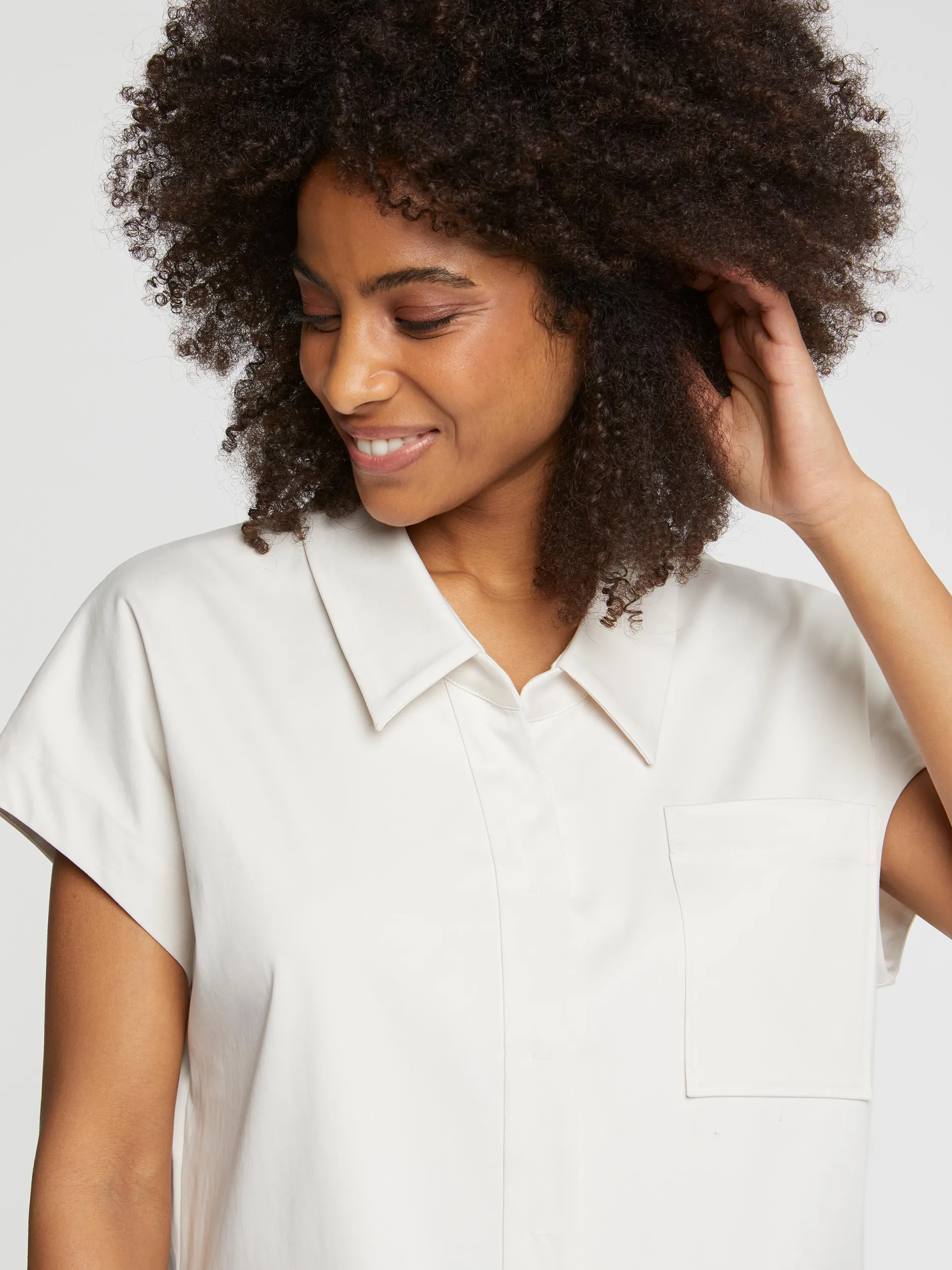 Paule Ka Mini Robe Chemise En Satin De Coton<Femme Robes