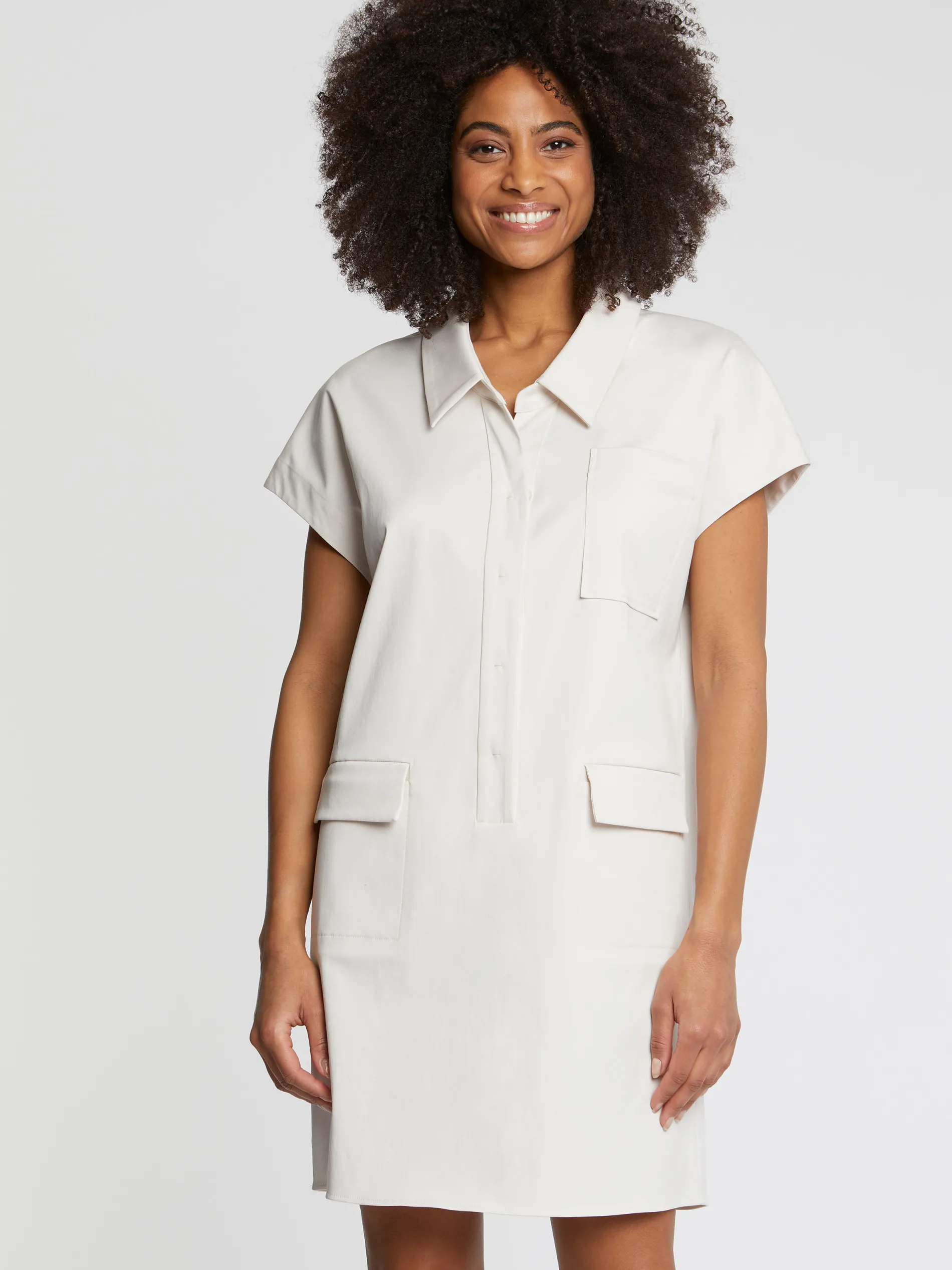 Paule Ka Mini Robe Chemise En Satin De Coton<Femme Robes