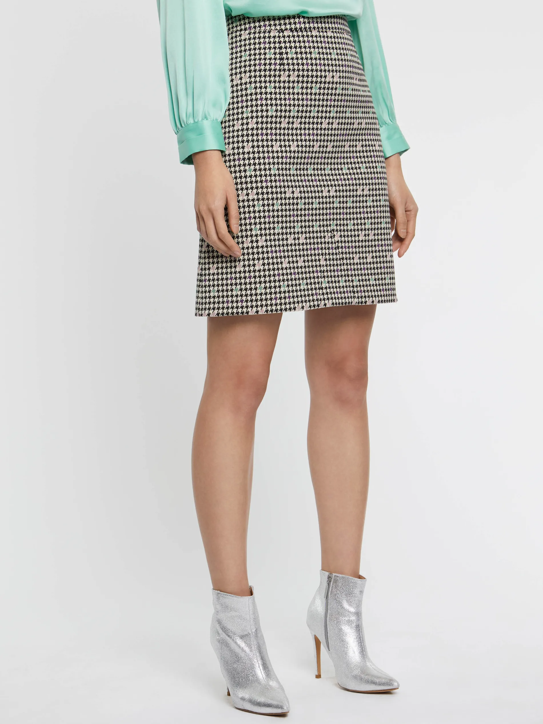 Paule Ka Mini-Jupe A Motif Pied-De-Coq<Femme Jupes