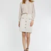 Paule Ka Mini-Jupe Boutonnee En Satin De Coton Stretch<Femme Jupes