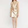 Paule Ka Mini-Jupe En Cuir Metallise<Femme Jupes
