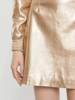 Paule Ka Mini-Jupe En Cuir Metallise<Femme Jupes