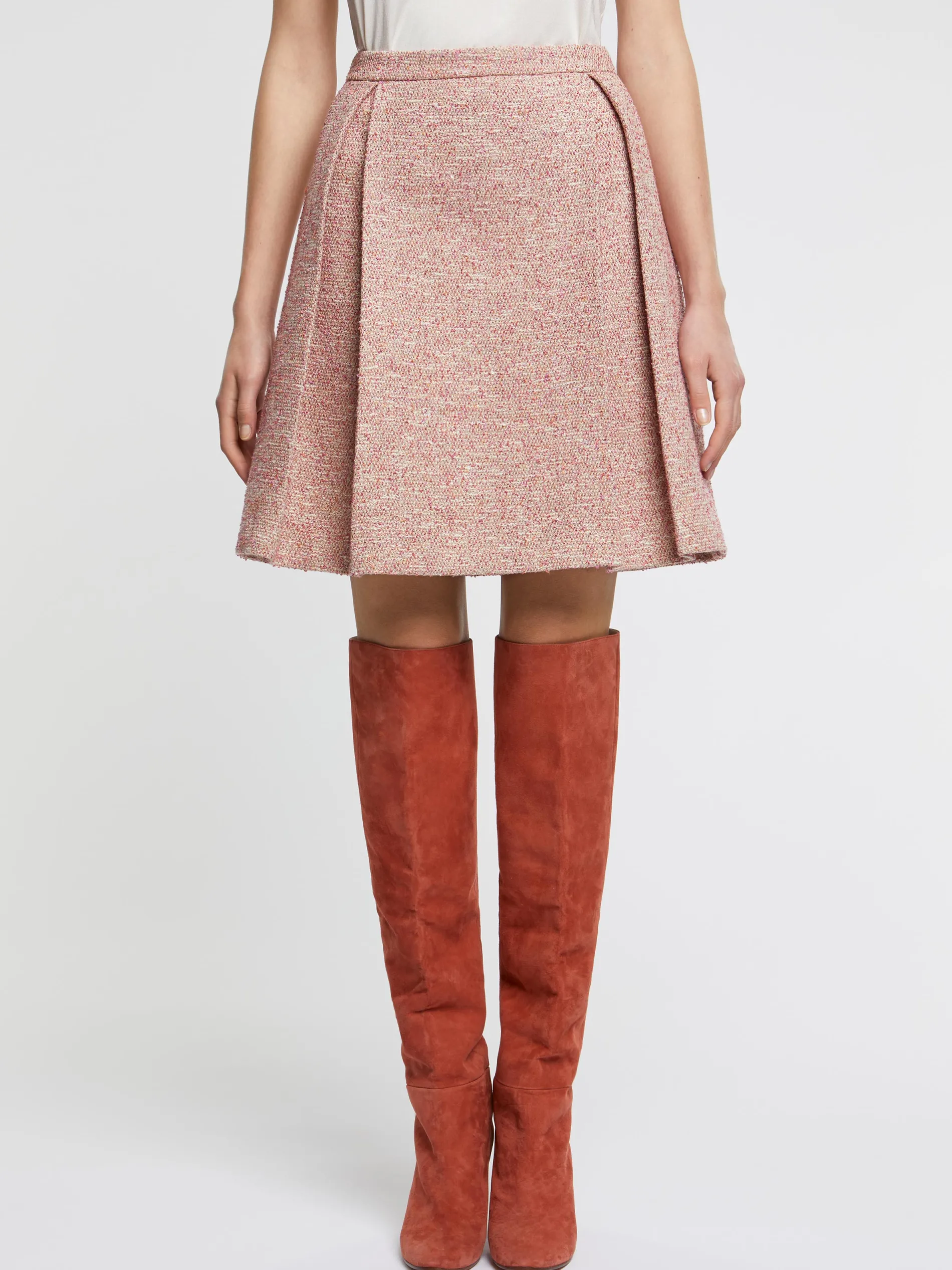 Paule Ka Mini-Jupe Plissee En Tweed<Femme Jupes
