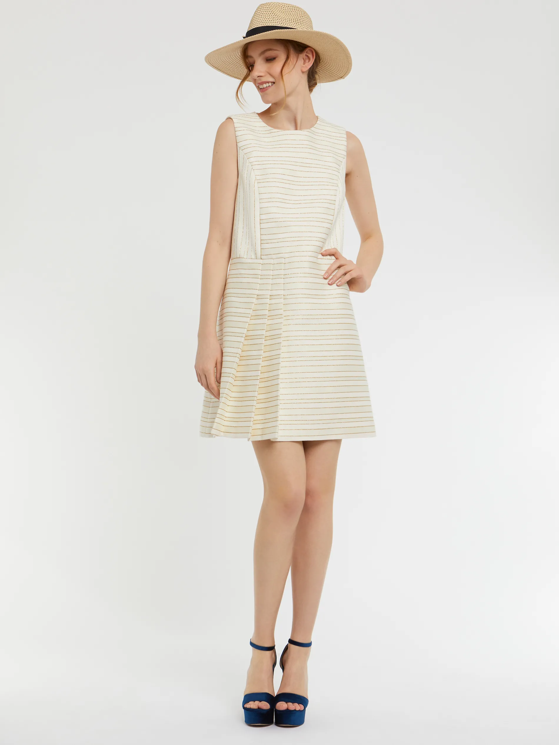 Paule Ka Mini-Robe Plissee A Rayures Tennis Et Lurex<Femme Robes
