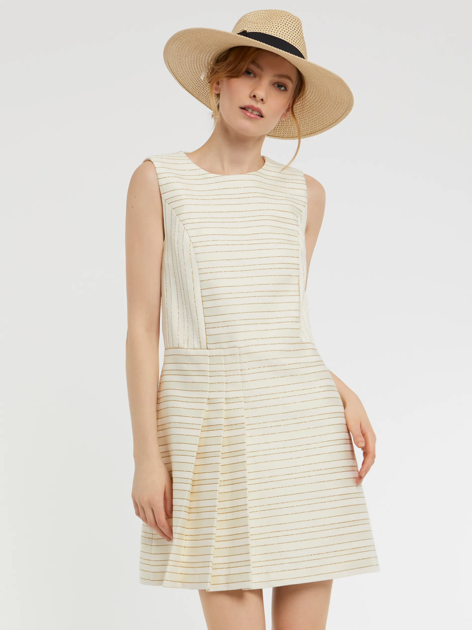 Paule Ka Mini-Robe Plissee A Rayures Tennis Et Lurex<Femme Robes