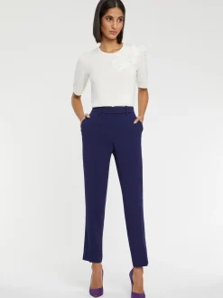 Paule Ka Pantalon Cigarette 7/8Eme En Crepe Envers Satin<Femme Pantalons Et Combinaisons