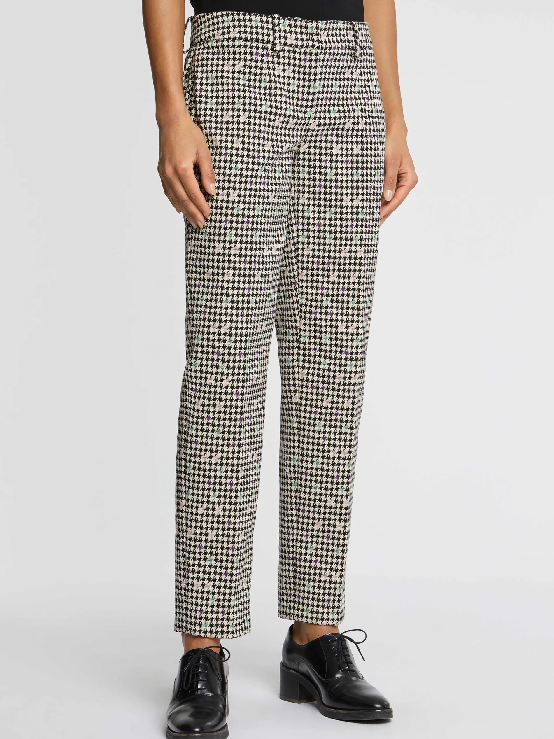 Paule Ka Pantalon Droit A Motif Pied-De-Coq<Femme Pantalons Et Combinaisons
