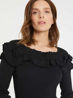 Paule Ka Pull A Volant En Maille Viscose<Femme Pulls Et Cardigans