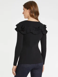 Paule Ka Pull A Volant En Maille Viscose<Femme Pulls Et Cardigans