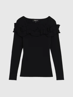 Paule Ka Pull A Volant En Maille Viscose<Femme Pulls Et Cardigans