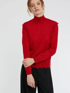 Paule Ka Pull Col Roule A Festons En Laine Et Lurex<Femme Pulls Et Cardigans