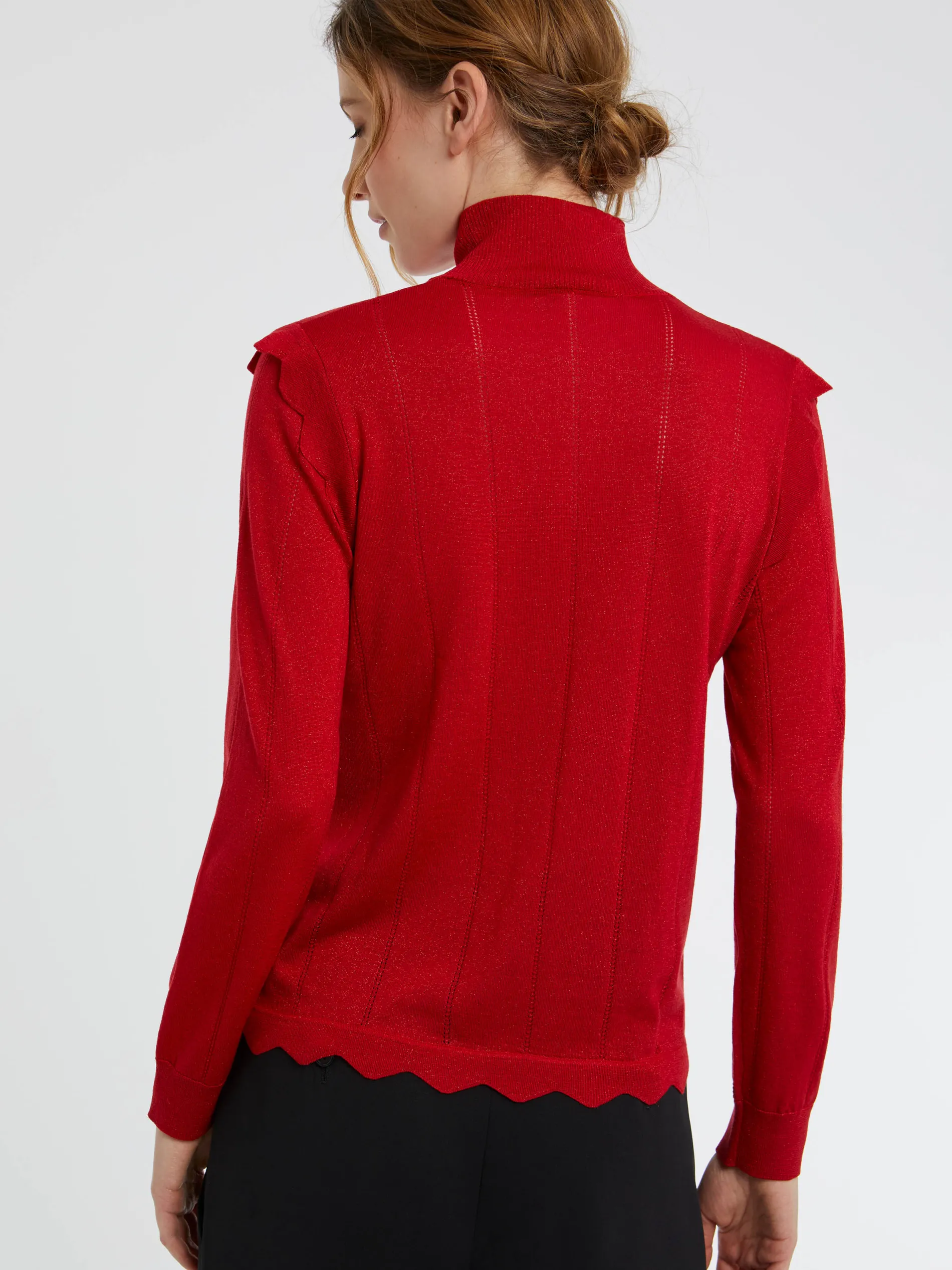Paule Ka Pull Col Roule A Festons En Laine Et Lurex<Femme Pulls Et Cardigans