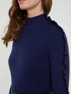 Paule Ka Pull Col Roule A Volants En Laine Merinos<Femme Pulls Et Cardigans