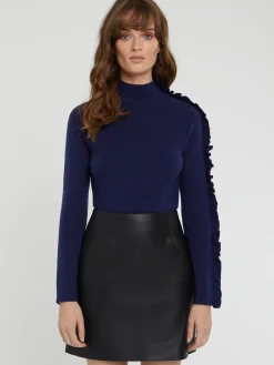 Paule Ka Pull Col Roule A Volants En Laine Merinos<Femme Pulls Et Cardigans