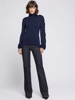 Paule Ka Pull Col Roule A Volants En Laine Merinos<Femme Pulls Et Cardigans
