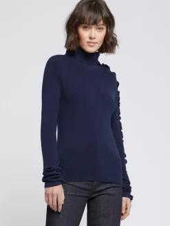 Paule Ka Pull Col Roule A Volants En Laine Merinos<Femme Pulls Et Cardigans