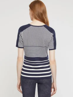 Paule Ka Pull Manches Courtes En Coton Raye<Femme Pulls Et Cardigans