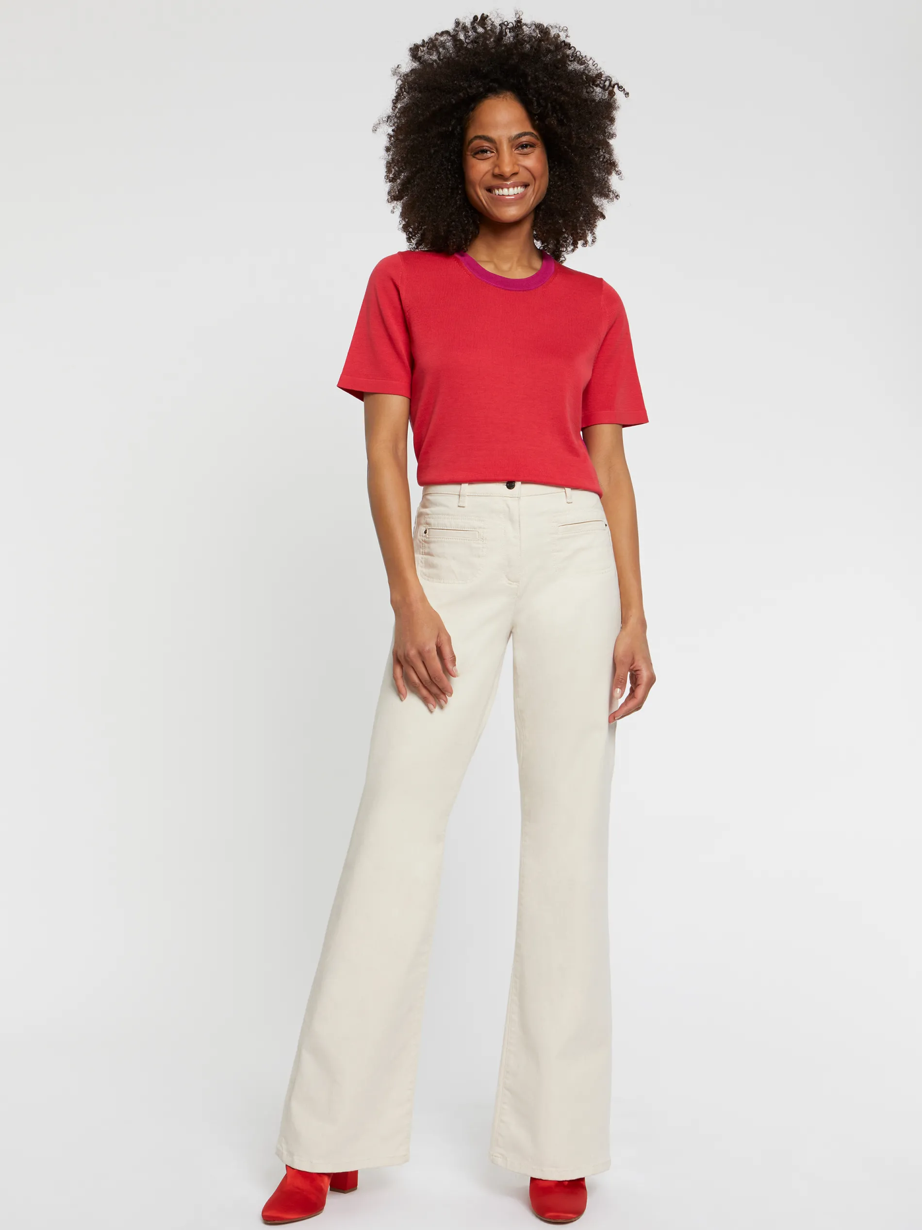Paule Ka Pull Manches Courtes En Soie Et Coton<Femme Pulls Et Cardigans