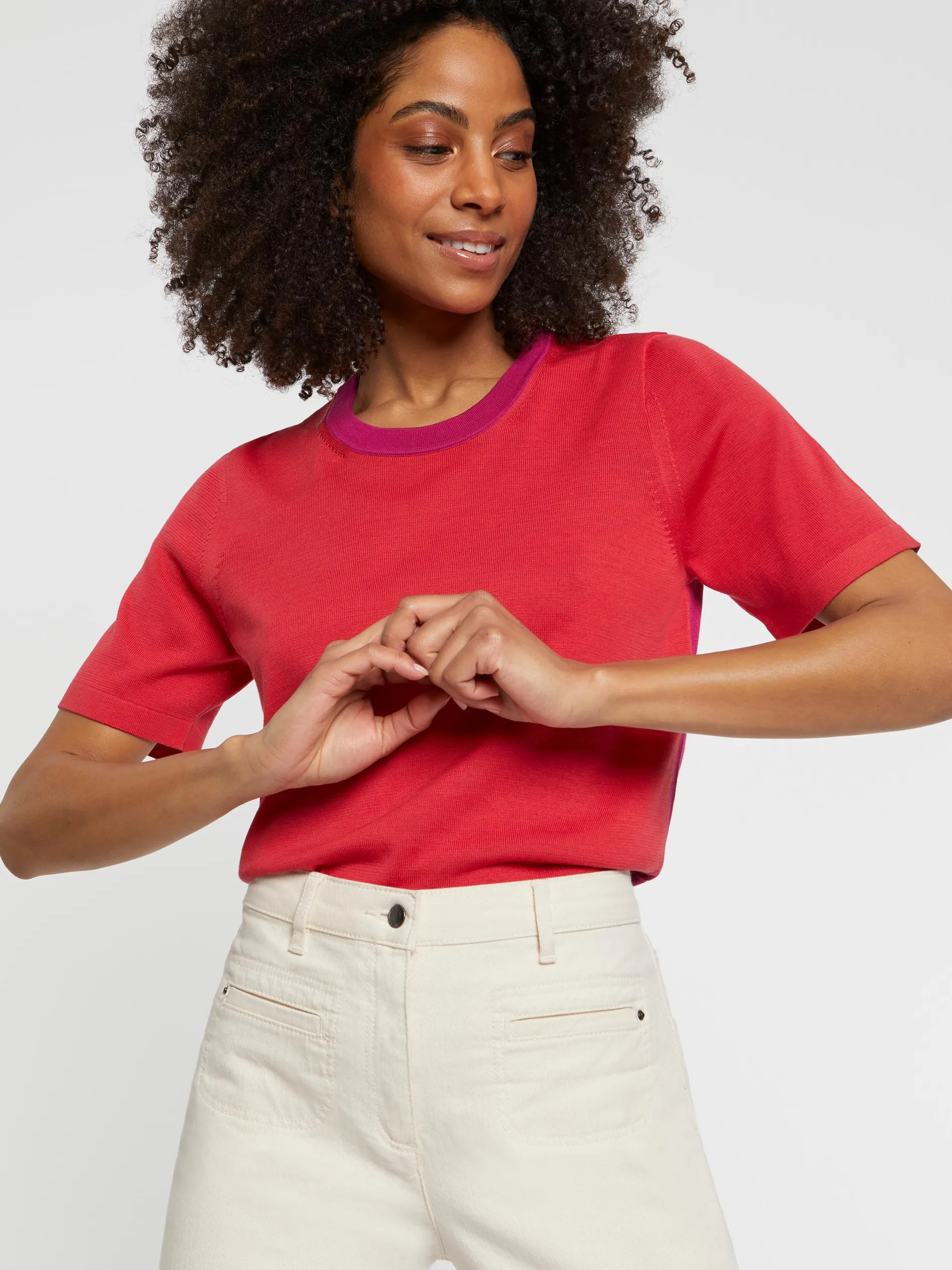 Paule Ka Pull Manches Courtes En Soie Et Coton<Femme Pulls Et Cardigans