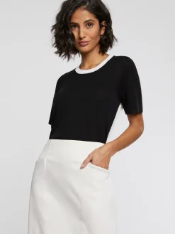 Paule Ka Pull Manches Courtes En Soie Et Coton<Femme Pulls Et Cardigans