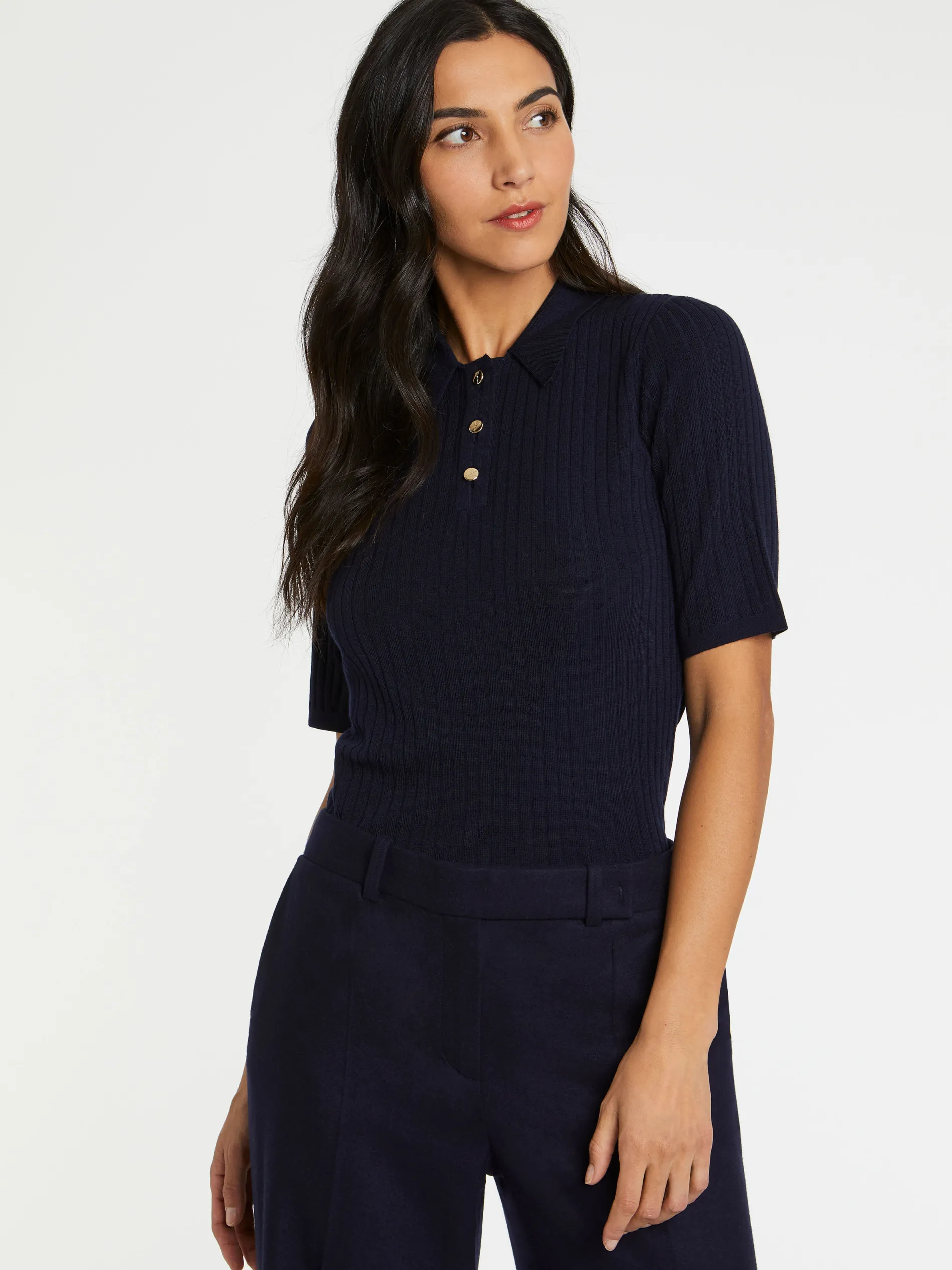 Paule Ka Pull Polo En Laine En Maille Cotelee<Femme Pulls Et Cardigans