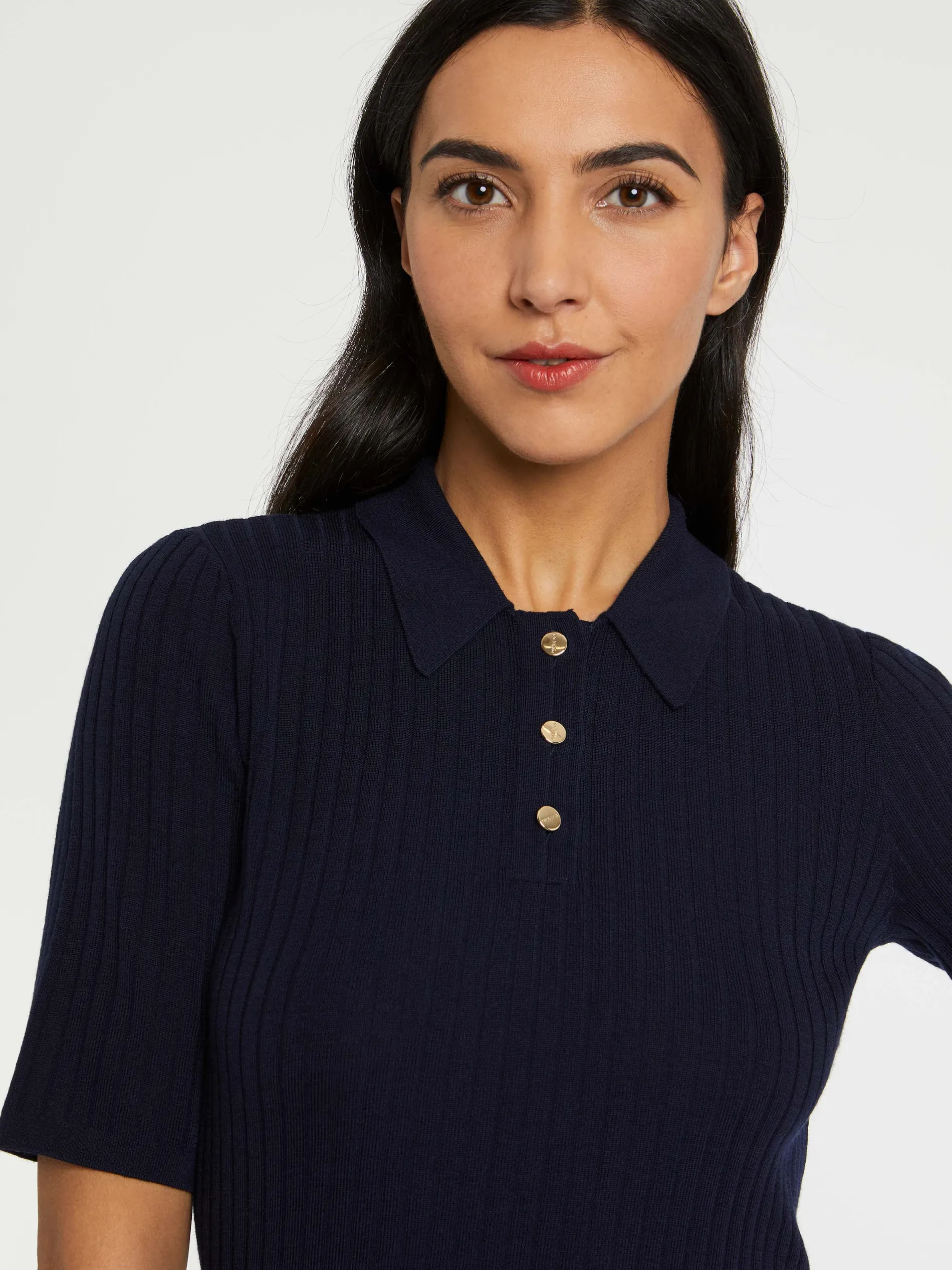 Paule Ka Pull Polo En Laine En Maille Cotelee<Femme Pulls Et Cardigans