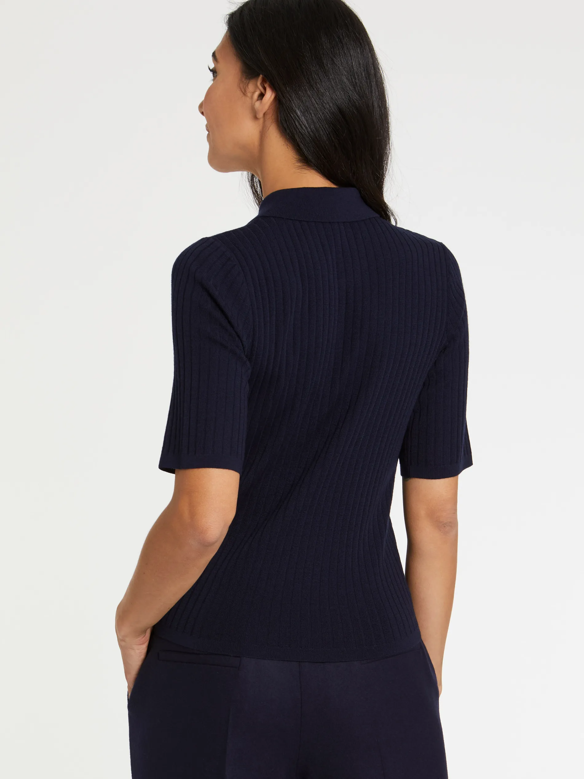 Paule Ka Pull Polo En Laine En Maille Cotelee<Femme Pulls Et Cardigans