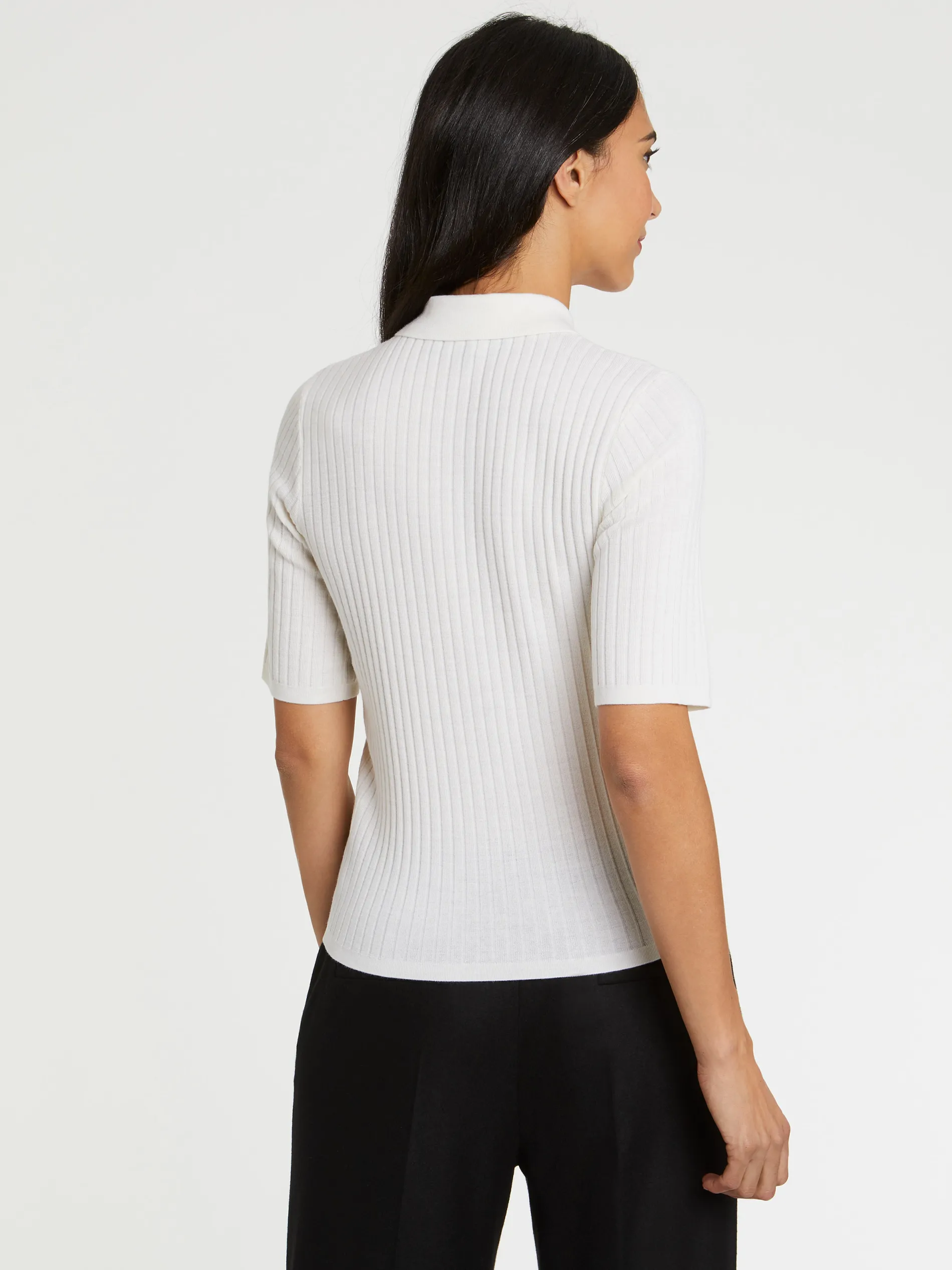 Paule Ka Pull Polo En Laine En Maille Cotelee<Femme Pulls Et Cardigans