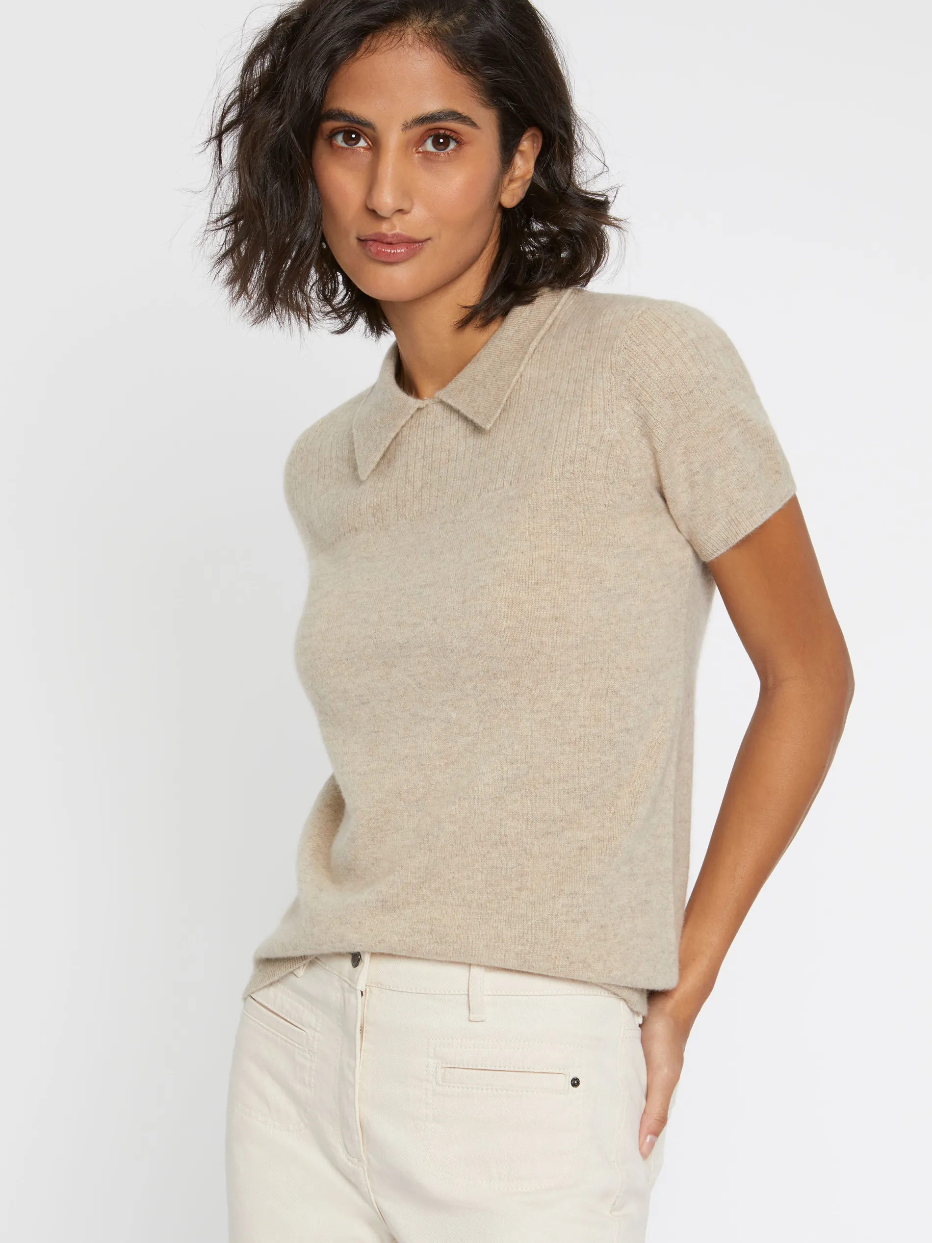 Paule Ka Pull Polo Manches Courtes En Cachemire<Femme Pulls Et Cardigans