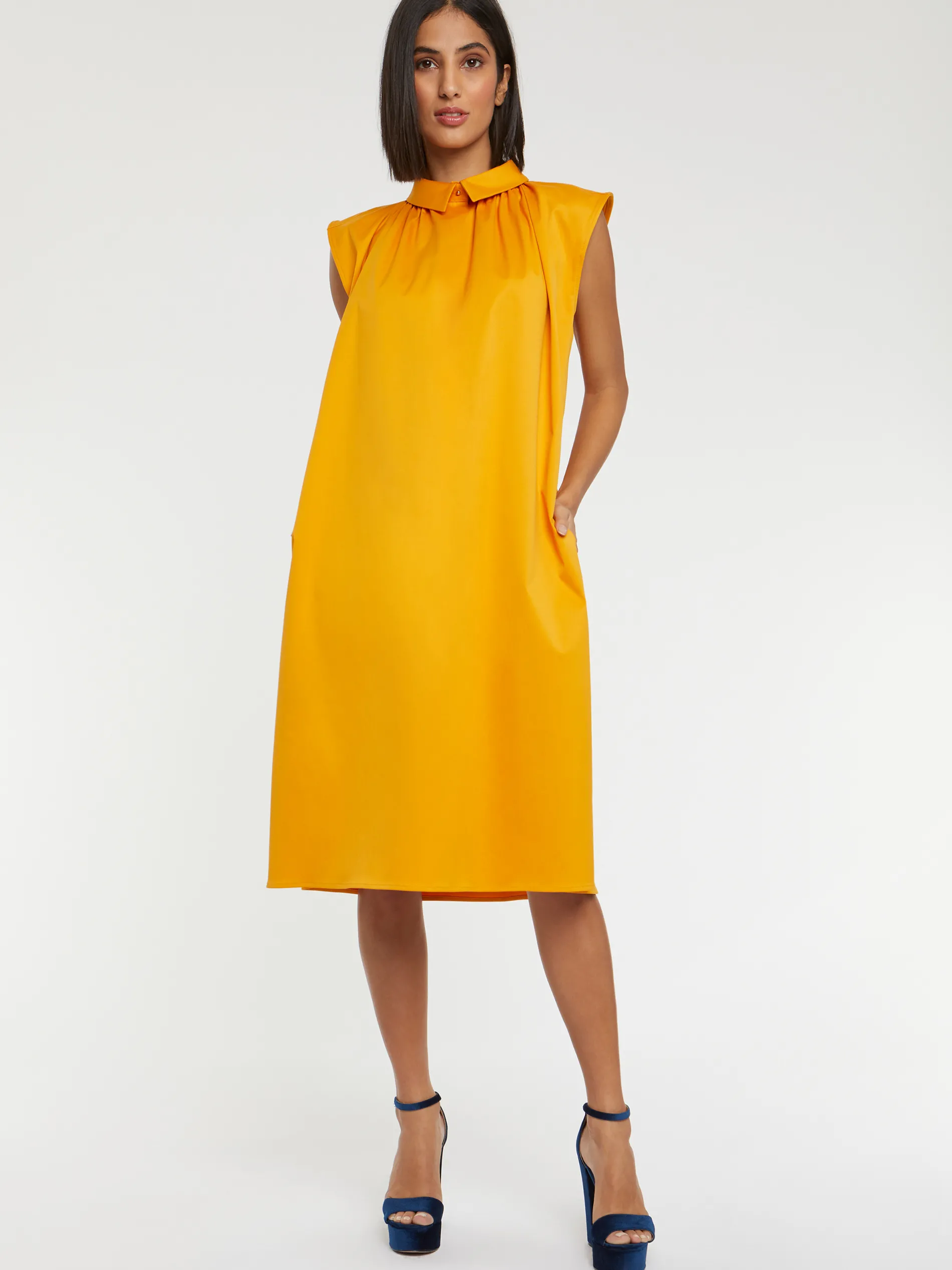 Paule Ka Robe A Col Chemise En Satin De Coton<Femme Robes