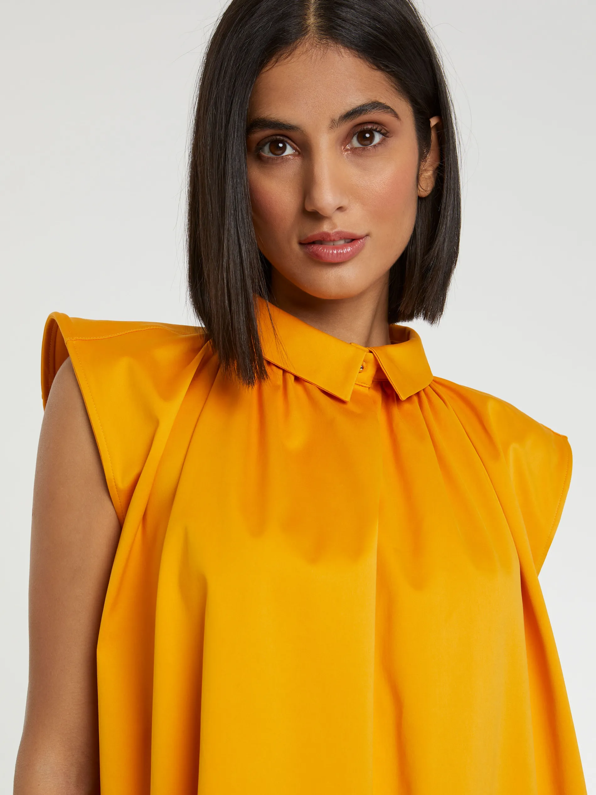 Paule Ka Robe A Col Chemise En Satin De Coton<Femme Robes