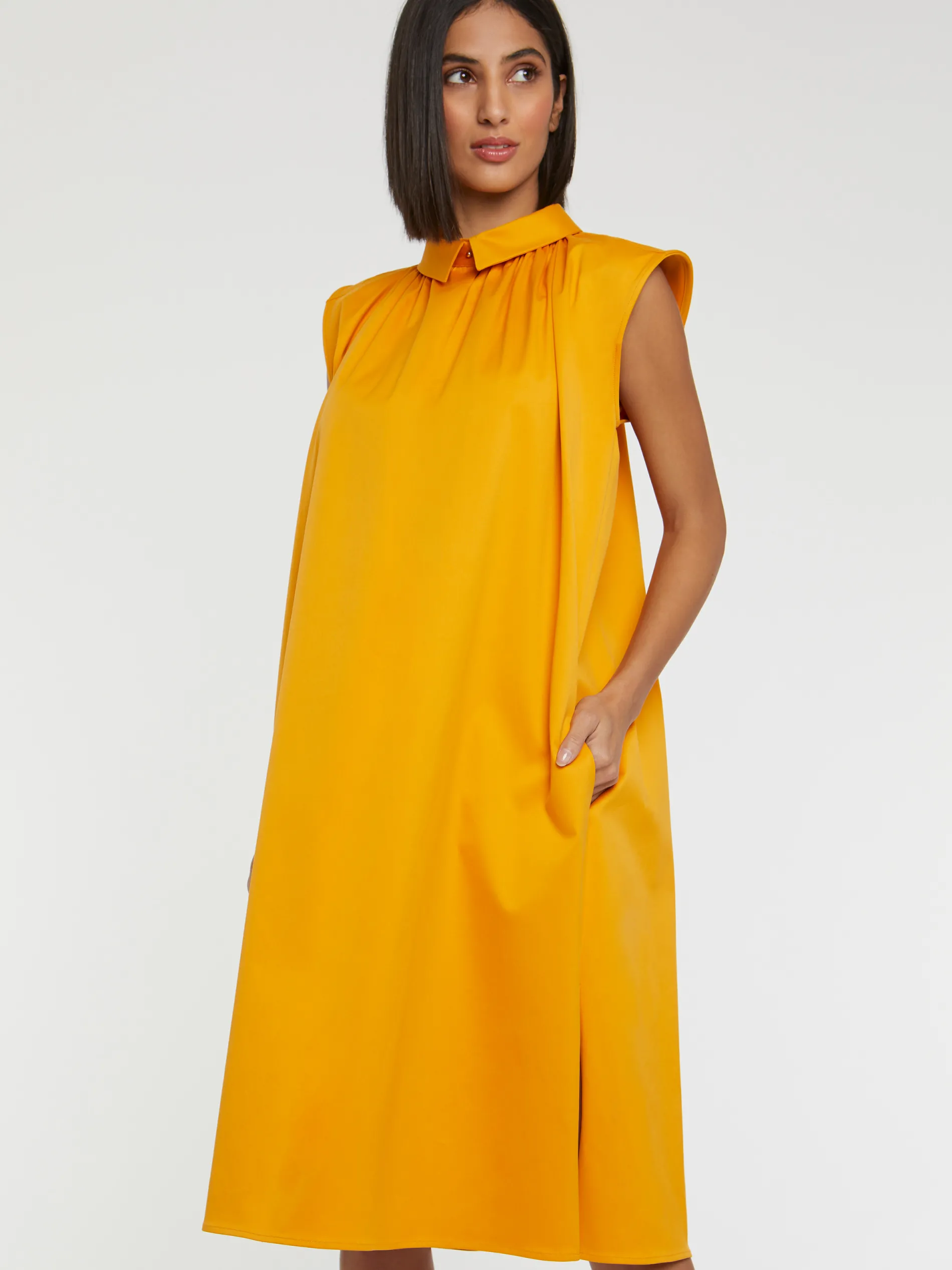 Paule Ka Robe A Col Chemise En Satin De Coton<Femme Robes