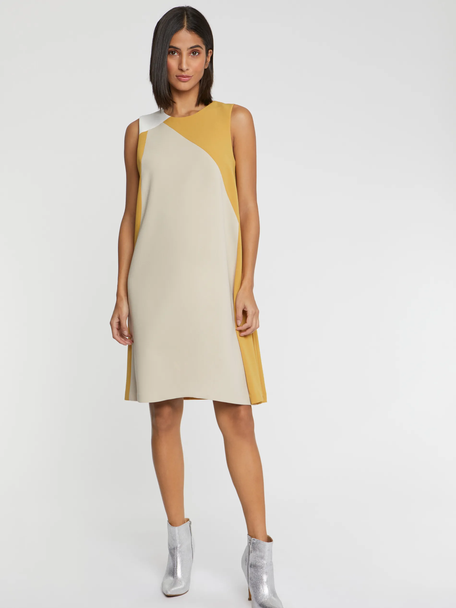 Paule Ka Robe Courte Bicolore En Tissu Crepe<Femme Robes
