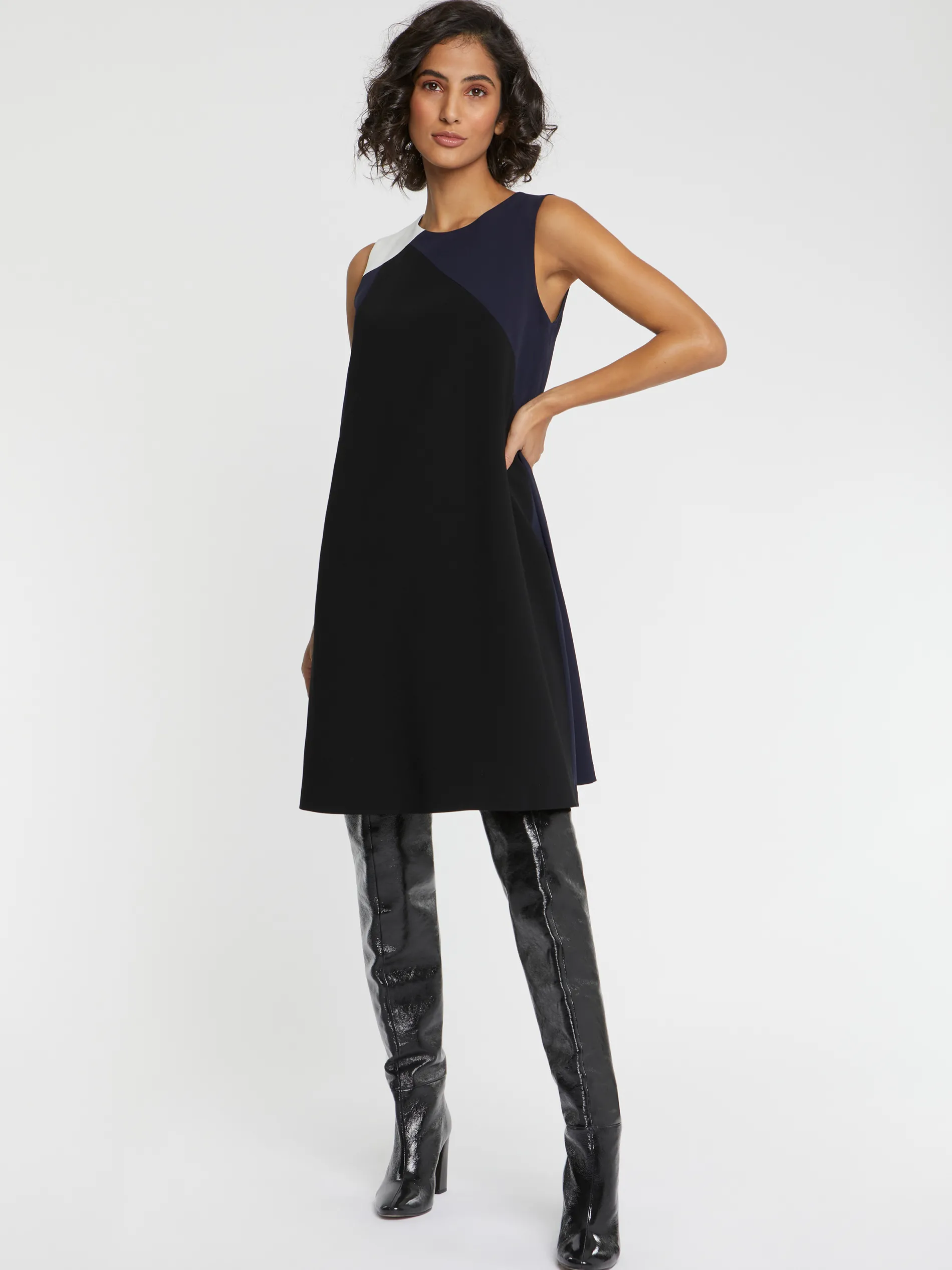 Paule Ka Robe Courte Bicolore En Tissu Crepe<Femme Robes