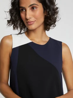 Paule Ka Robe Courte Bicolore En Tissu Crepe<Femme Robes
