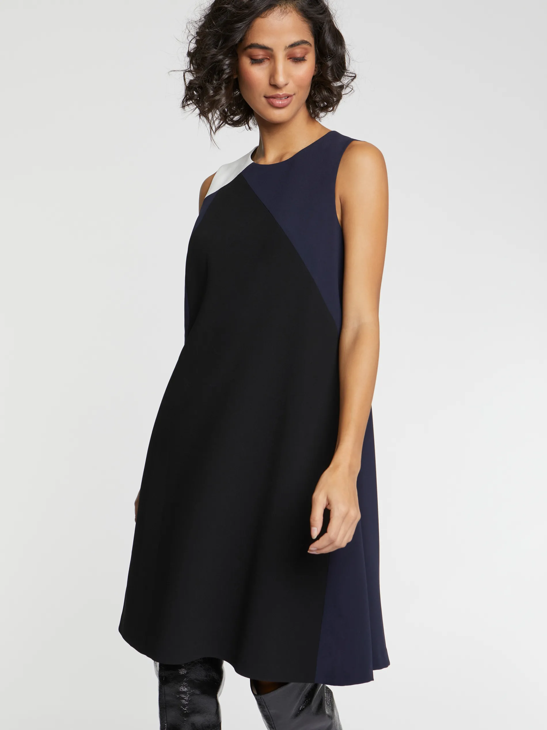 Paule Ka Robe Courte Bicolore En Tissu Crepe<Femme Robes