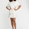 Paule Ka Robe Courte Ceinture En Satin De Coton<Femme Robes