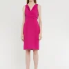 Paule Ka Robe Courte Croisee En Crepe Envers Satin<Femme Robes